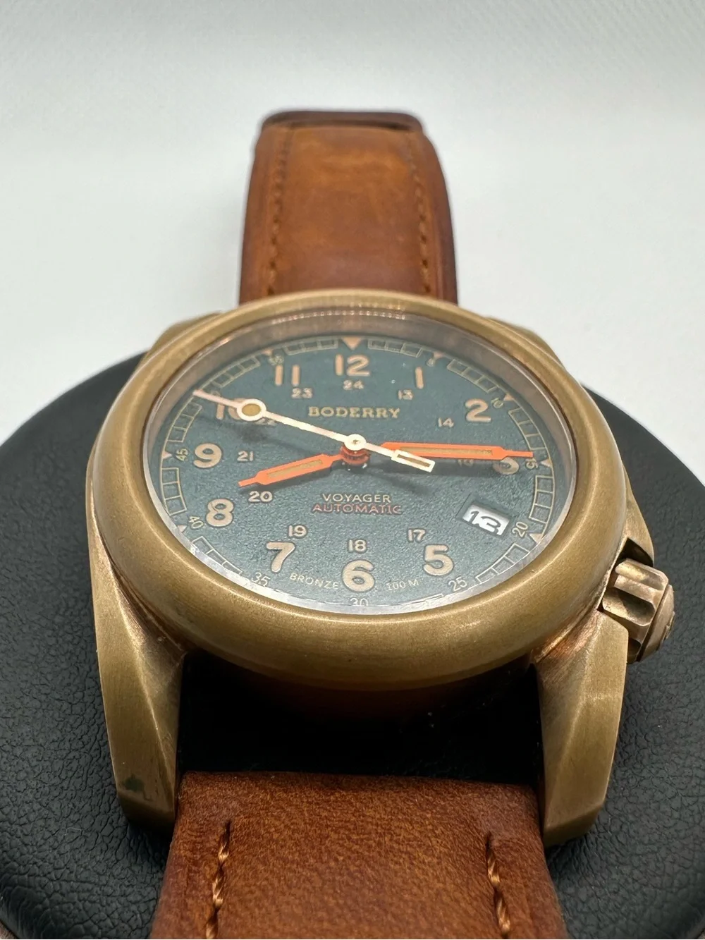 Boderry Voyager Men's 40mm Automatic Field Watch, Bronze Case, Sapphire Crystal